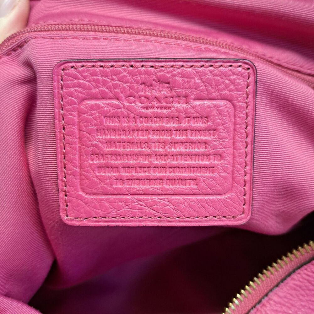 Coach Kelsey Dahlia Pink Pebbled Satchel - Picture 8 of 12